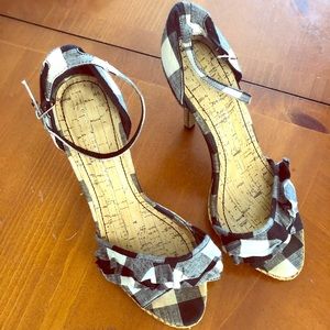 Black and white heels